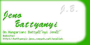 jeno battyanyi business card